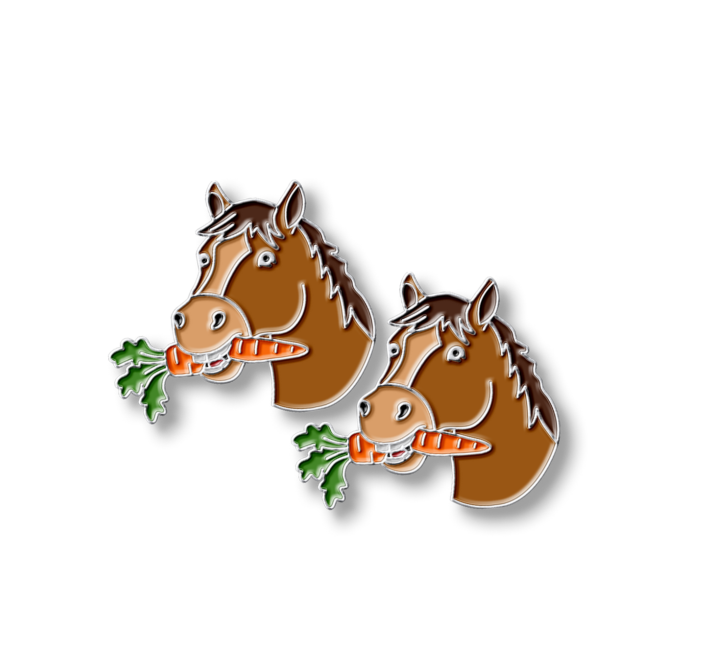 Horse Eating Carrot Pins