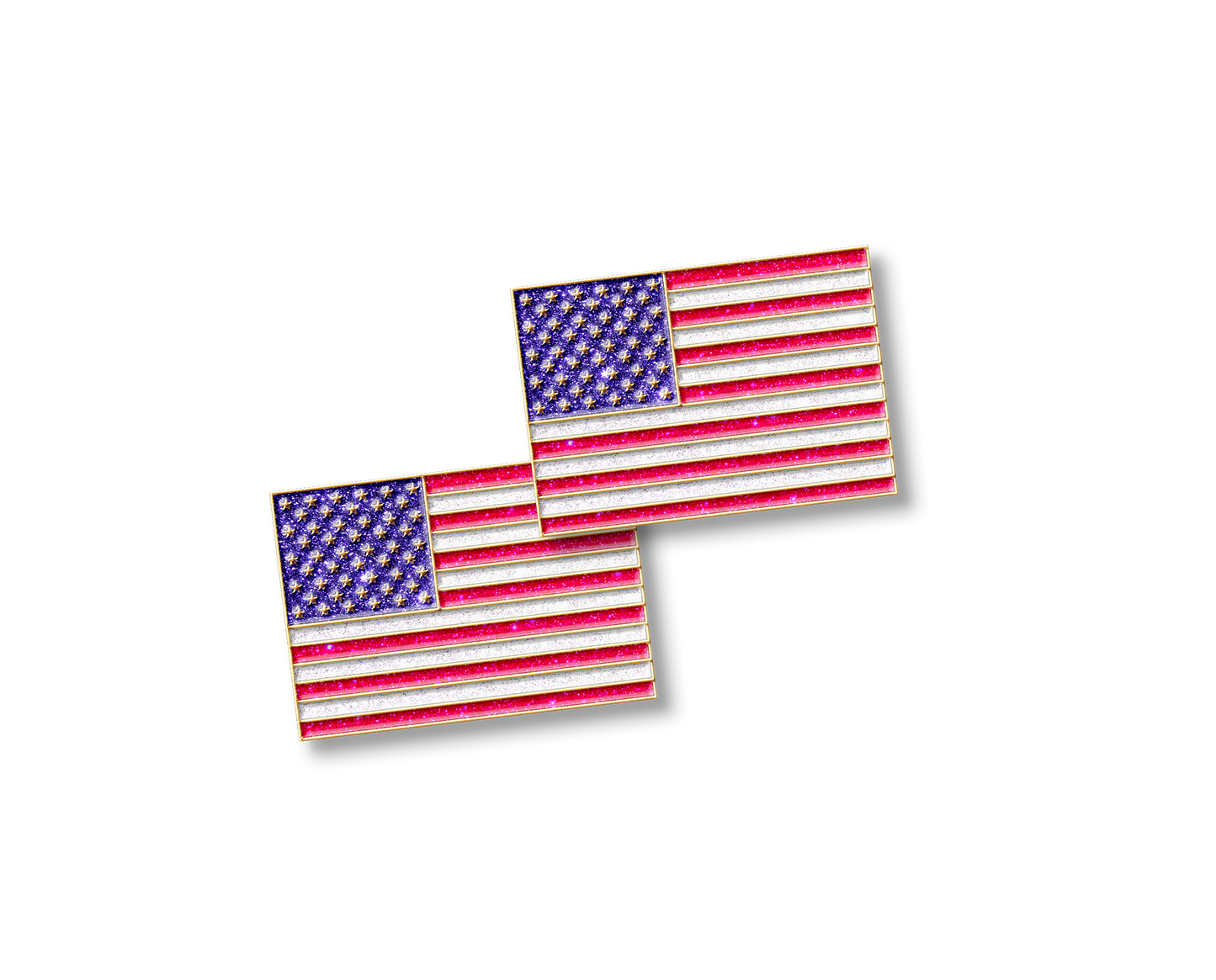 American Flag Glitter Jumper Number Pins