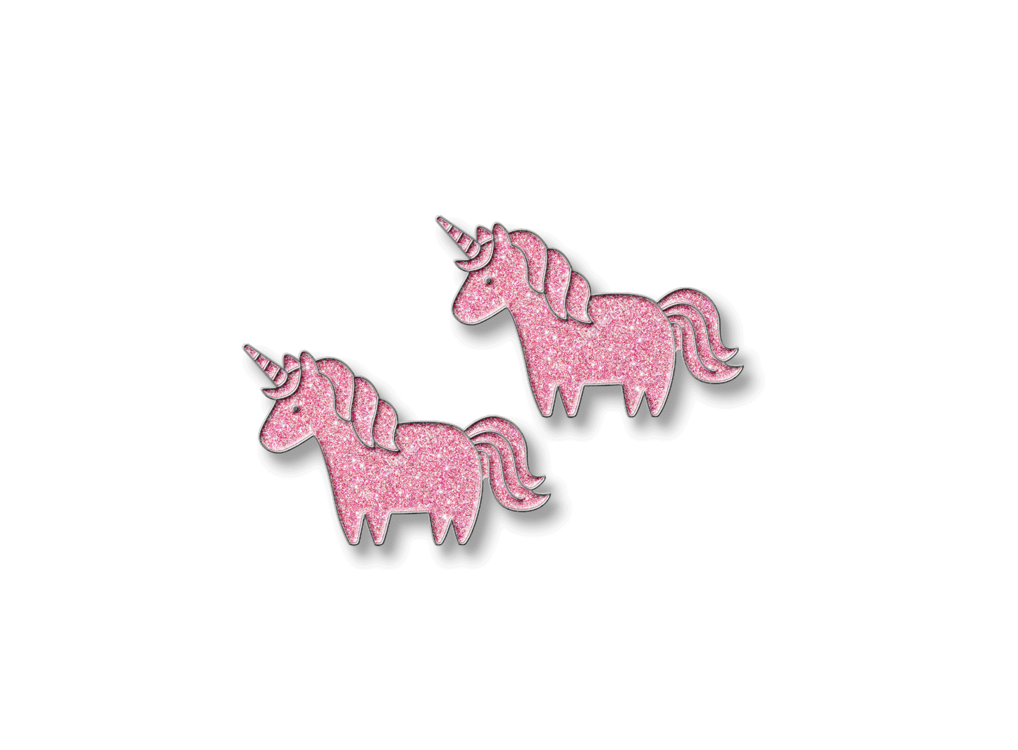 Pink Glitter Unicorn Pony Horse Number Pin Set