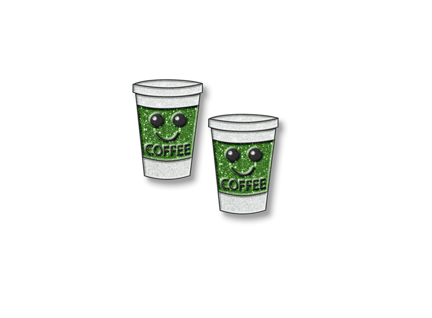 Coffee Cup Glitter Pin Number Set