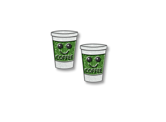 Coffee Cup Glitter Pin Number Set