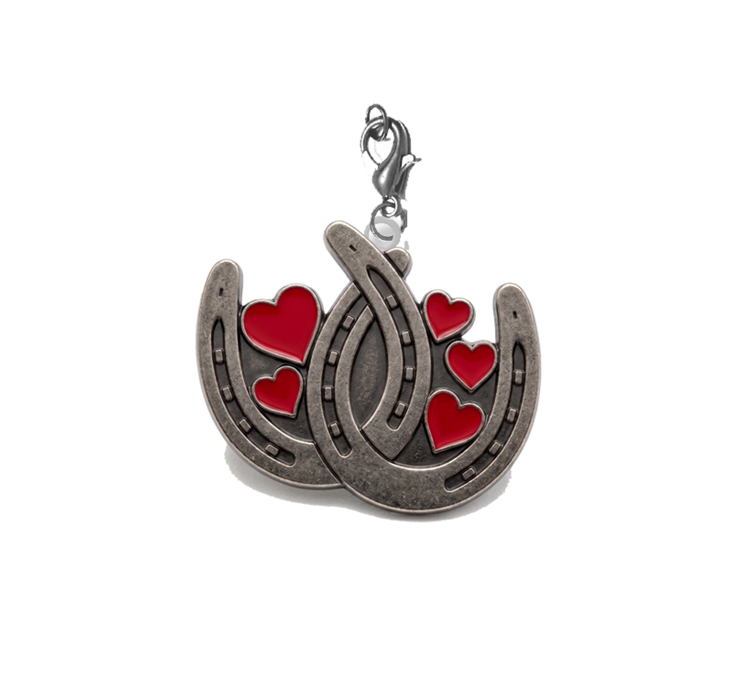 Double Horse Shoe Heart charm