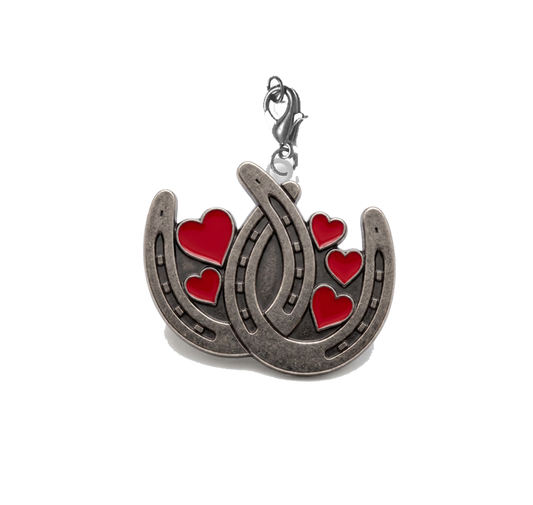 Double Horse Shoe Heart charm