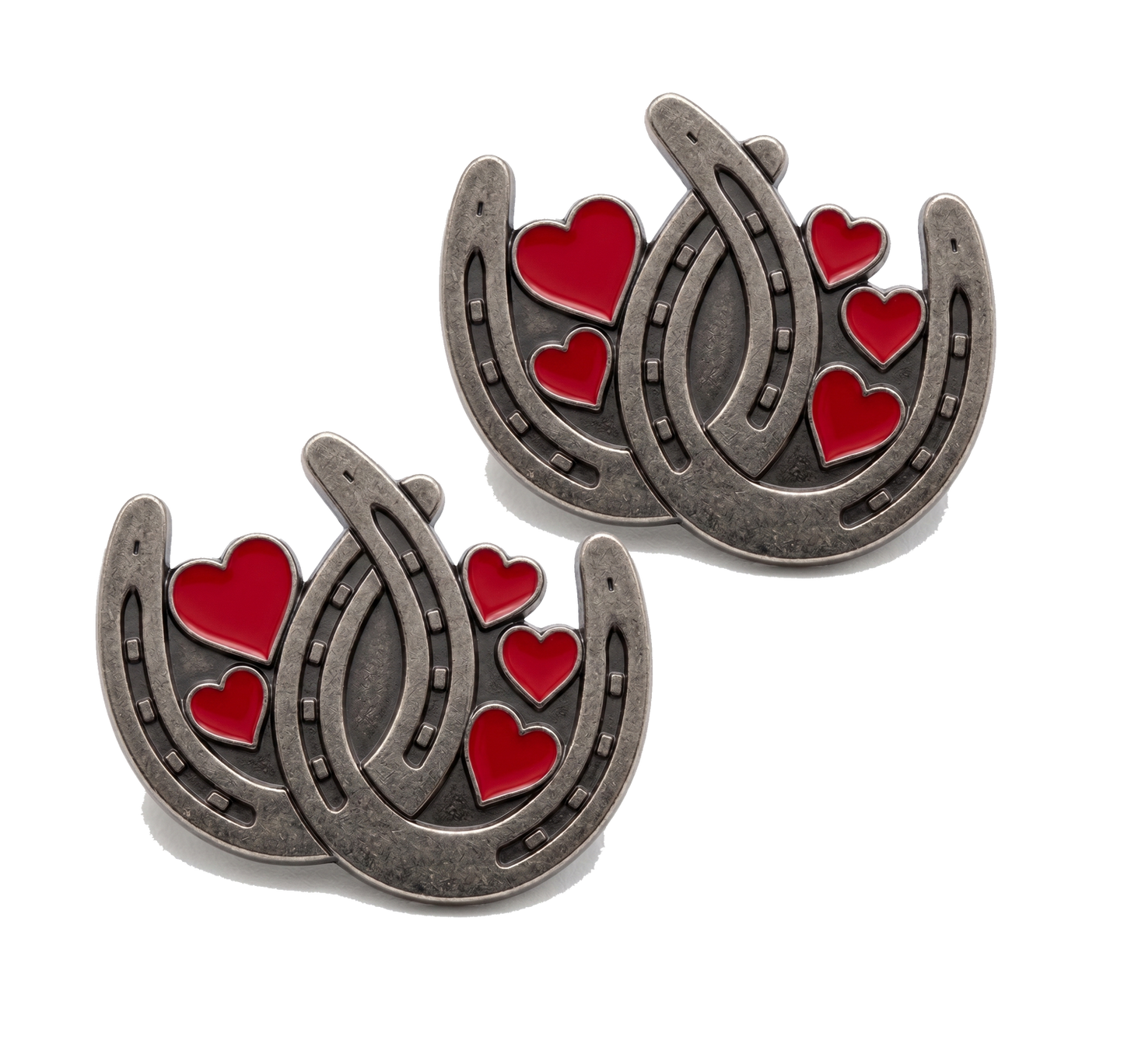 Horse Shoes with Hearts Jumper Number Pin Set