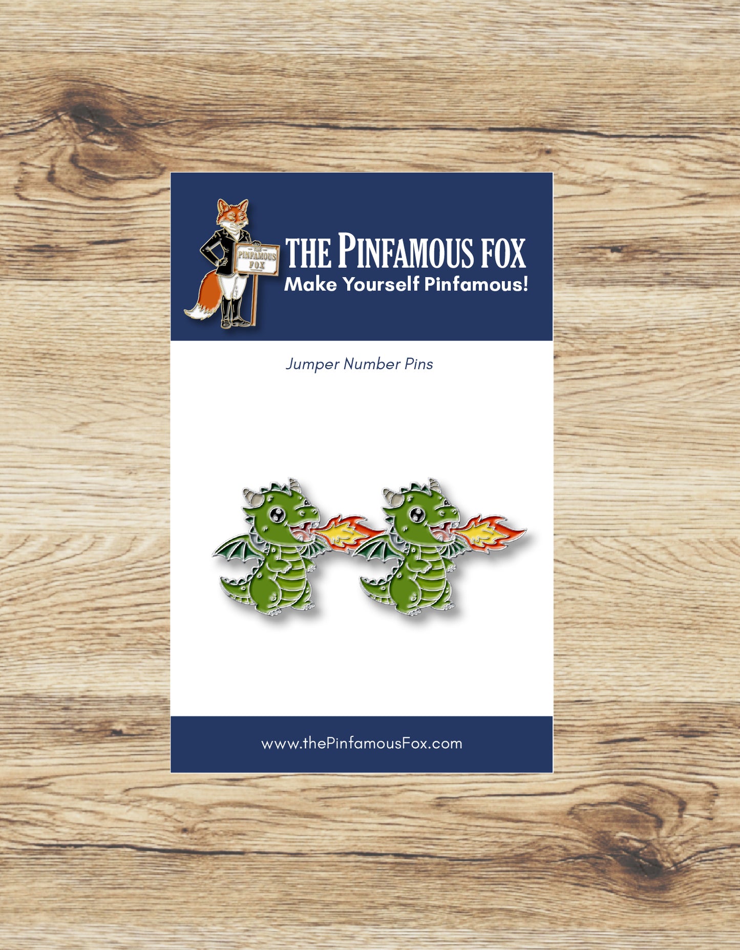 Fire Breathing Dragon Number Pin Set