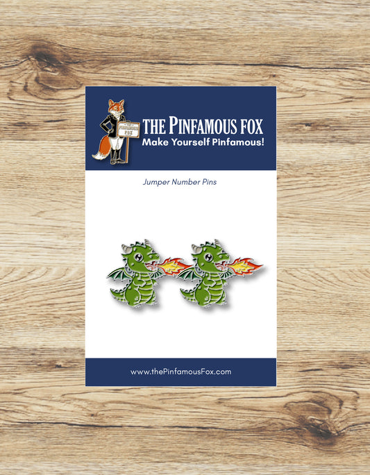 Fire Breathing Dragon Number Pin Set