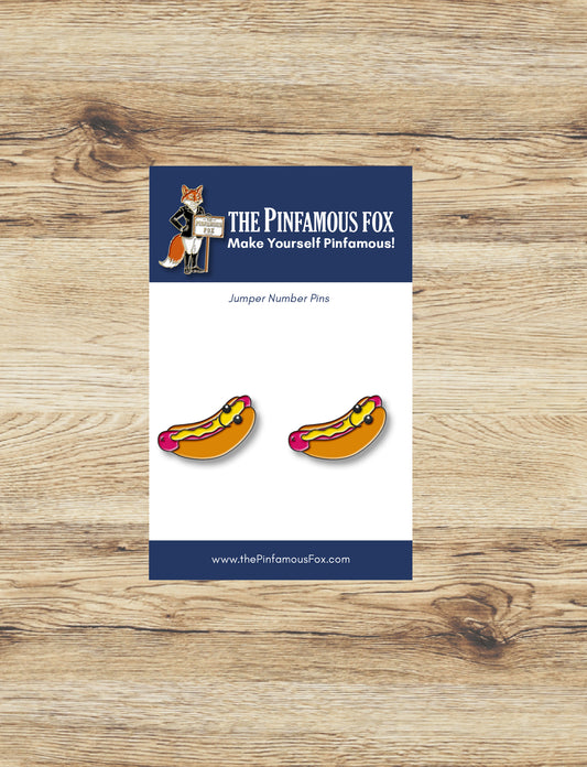 Hot Dog Jumper Number Pin Set