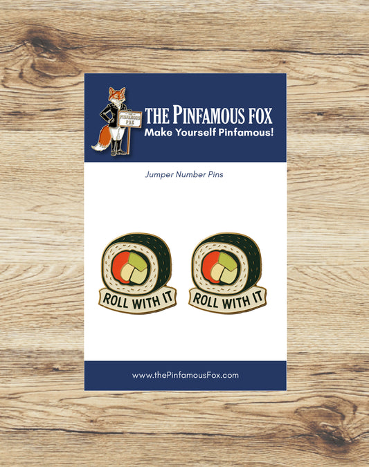 Roll With It Sushi Number Pins