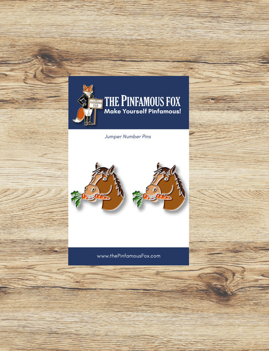 Horse Eating Carrot Pins