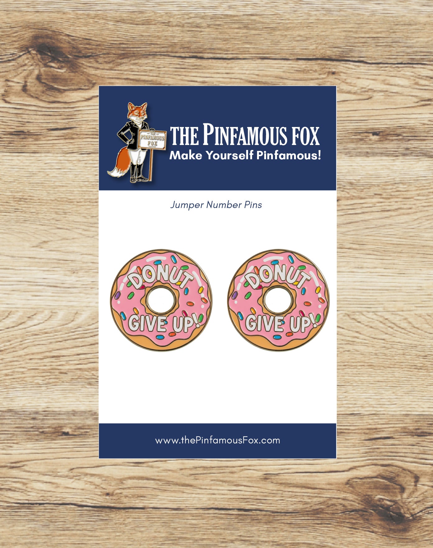 Donut Give Up Jumper Number Pin Pair
