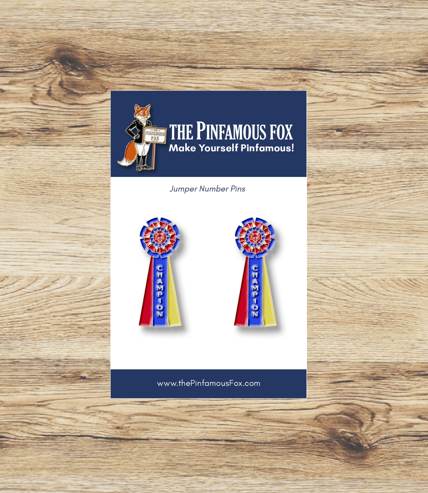 Champion Ribbon Number Pin Set