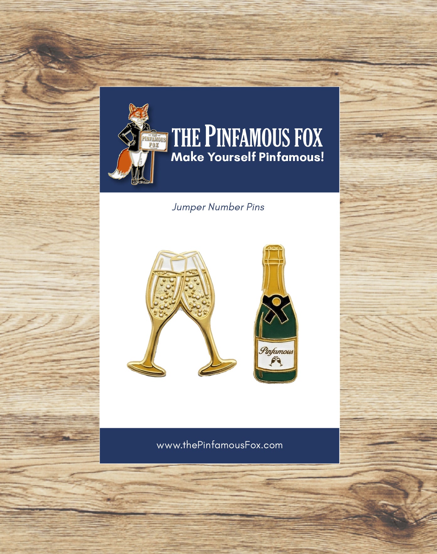 Champagne and Glasses Pin Set Jumper Number Pins
