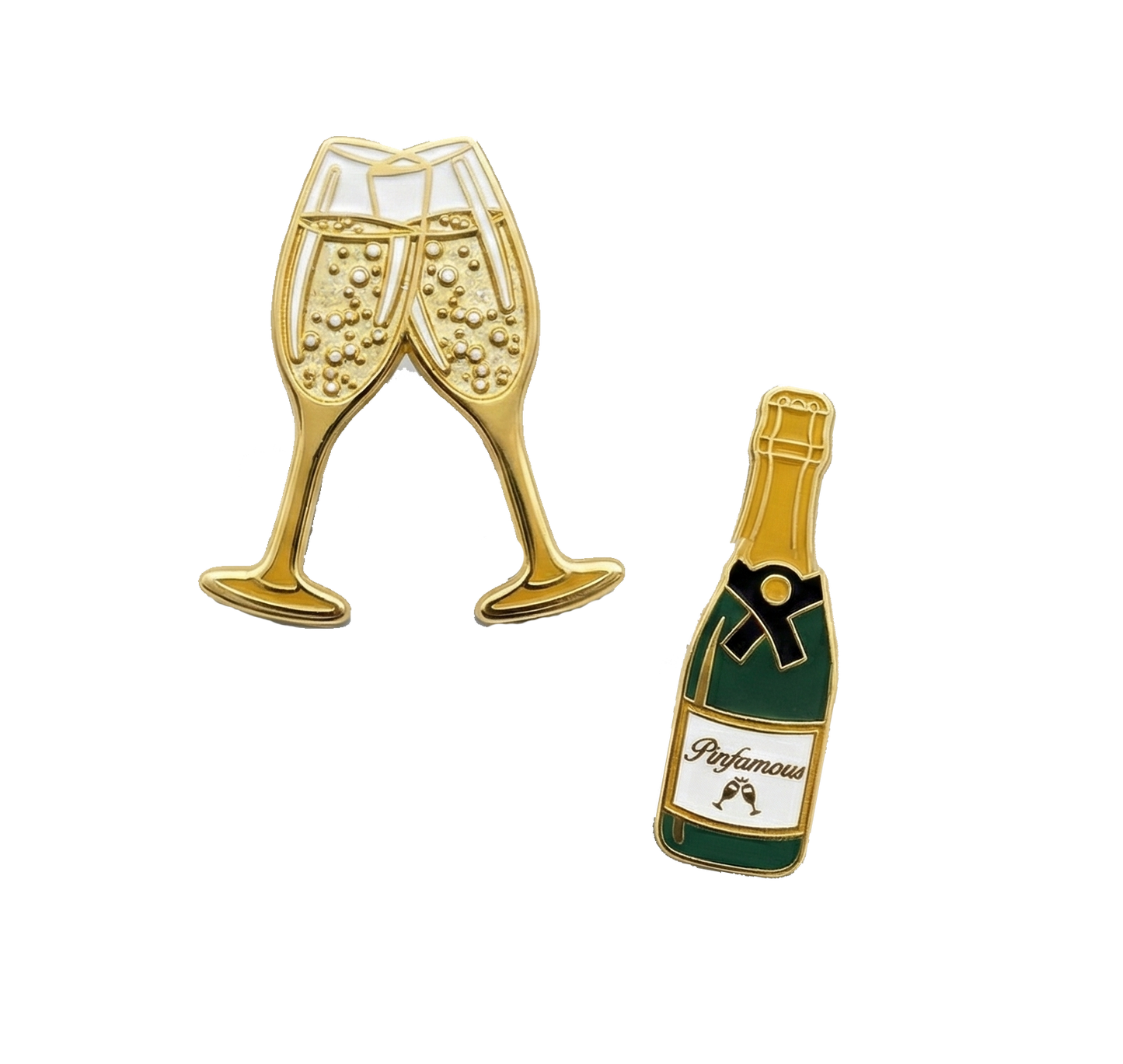 Champagne and Glasses Pin Set Jumper Number Pins