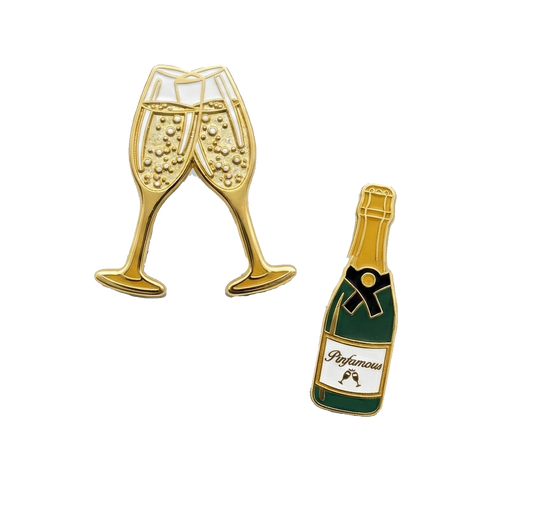 Champagne and Glasses Pin Set Jumper Number Pins