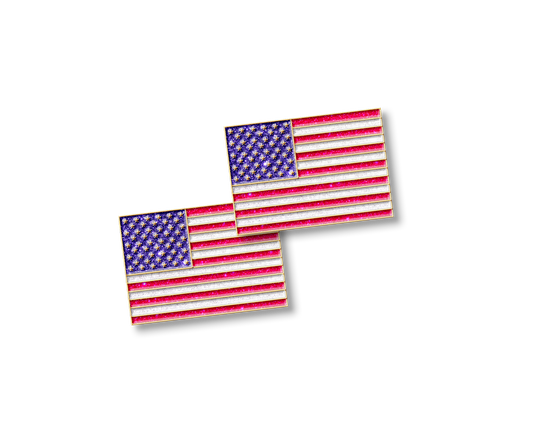 American Flag Glitter Jumper Number Pins
